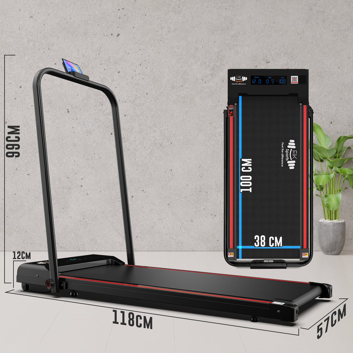 Walking Pad – Foldable Under Desk Treadmill, 12 Km/h, Home & Office Fitness