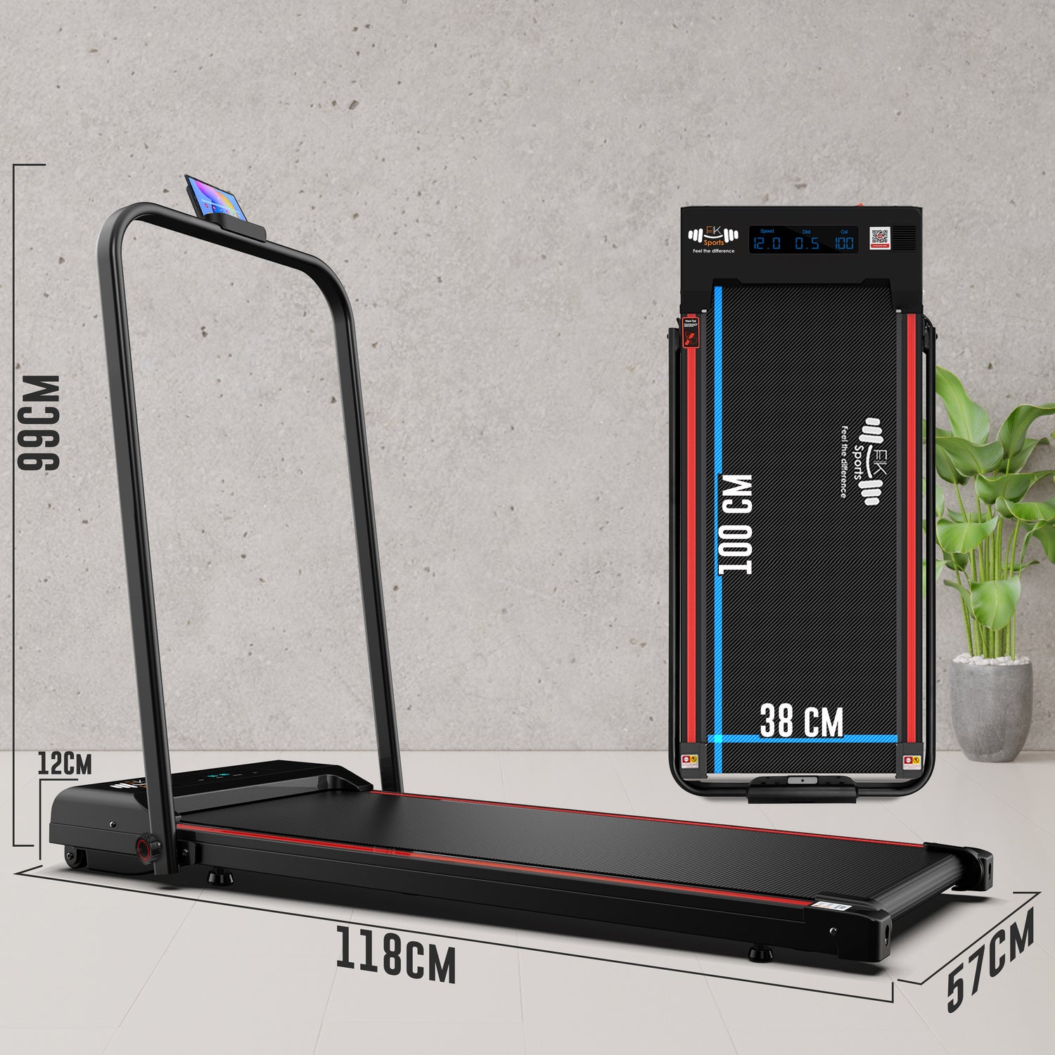 Walking Pad – Foldable Under Desk Treadmill, 12 Km/h, Home & Office Fitness