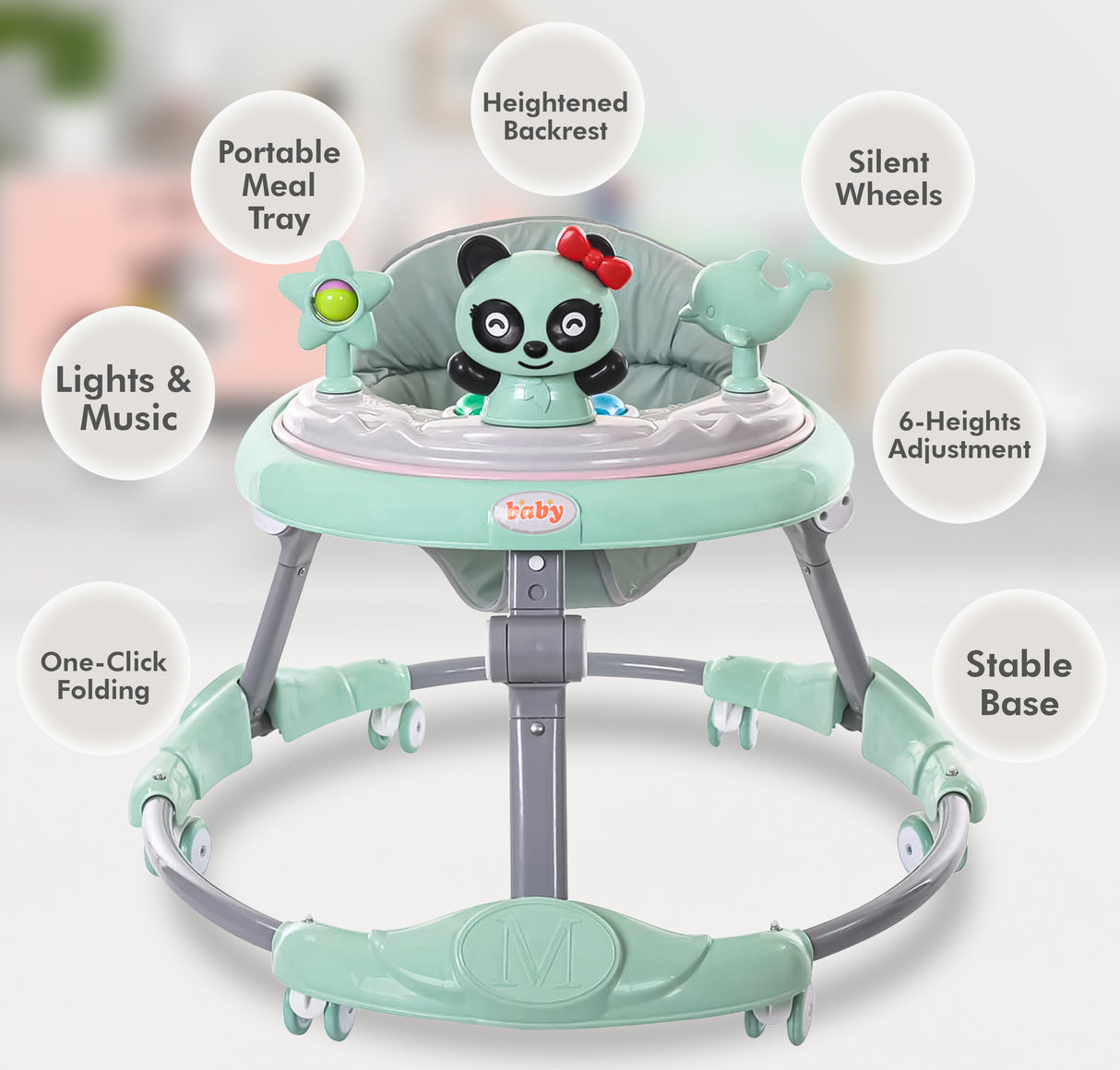 Baby Walker Bouncer First Steps Push Along Activity Music Ride On Car Melody UK