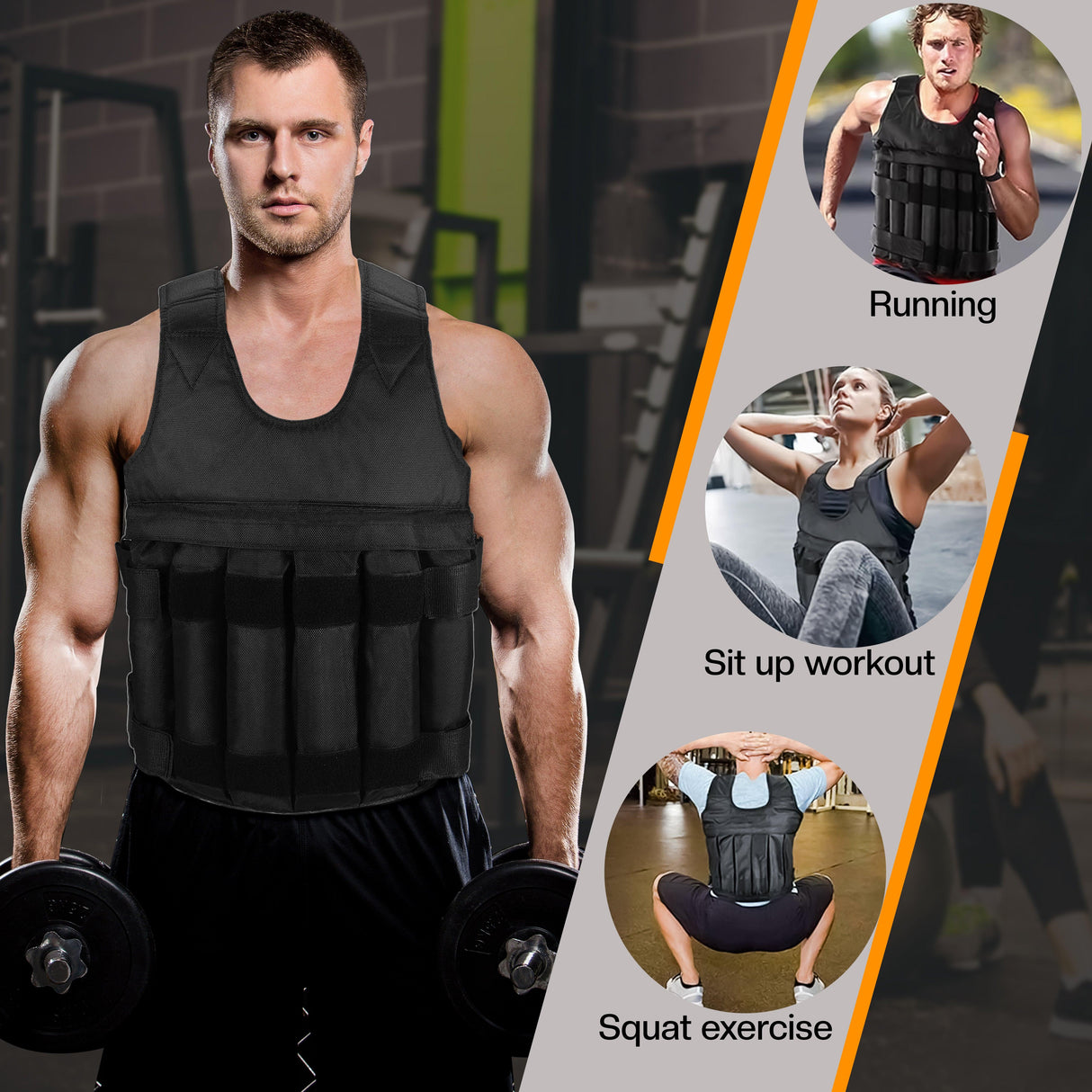 Weighted Vest for Men & Women – 5kg/10kg/20kg Weight Vest for Running, Boxing, Cardio & Strength Training – Durable Ironsand Body Weight Jacket