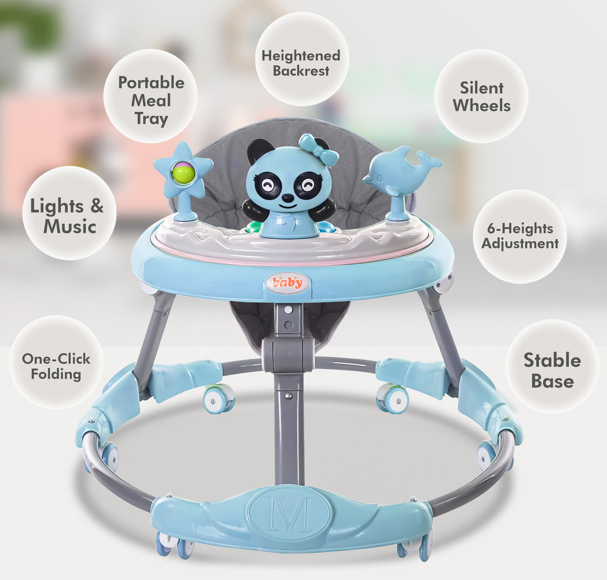 Baby Walker Bouncer First Steps Push Along Activity Music Ride On Car Melody UK