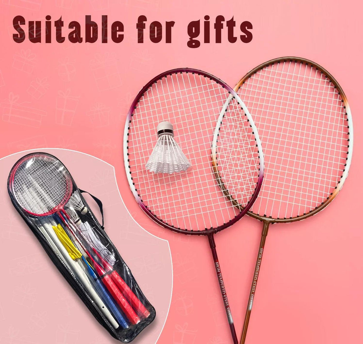 Badminton Set – 4 Rackets, Net, Shuttlecocks & Bag for Outdoor Play