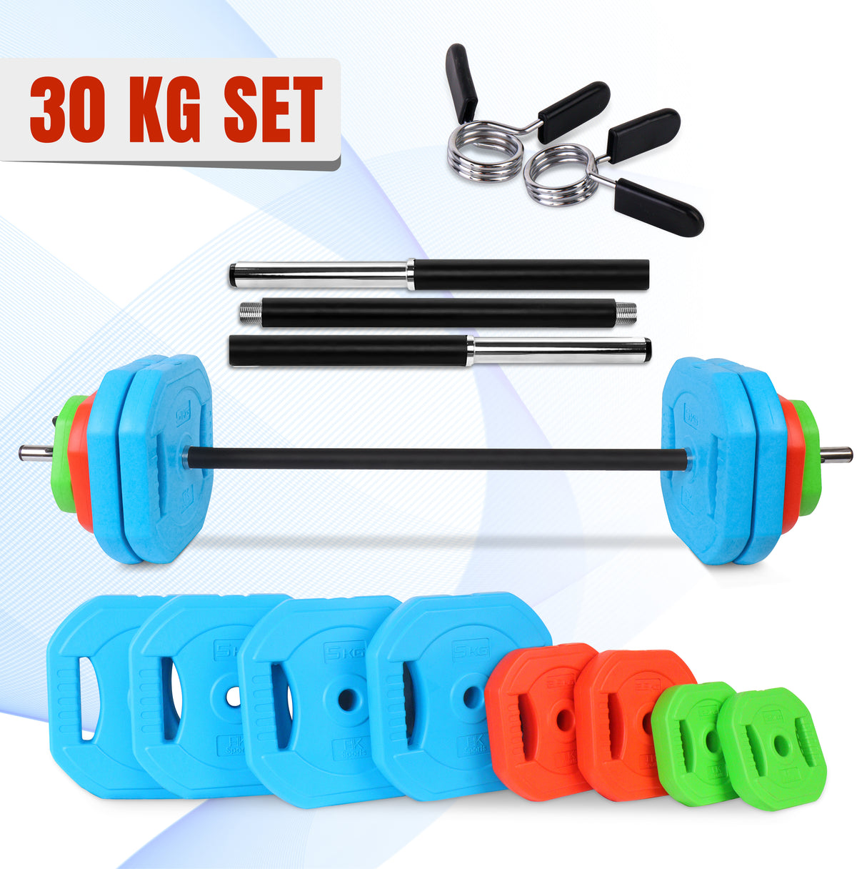 20KG–30KG Barbell Weight Set – Strength Training Pump Set Kit for Home Gym Workout