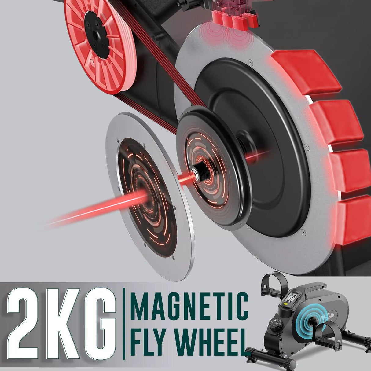 Mini Exercise Bike – Under Desk Pedal Exerciser with 8-Level Magnetic Resistance & LCD Display – Quiet Workout Machine for Arms & Legs at Home