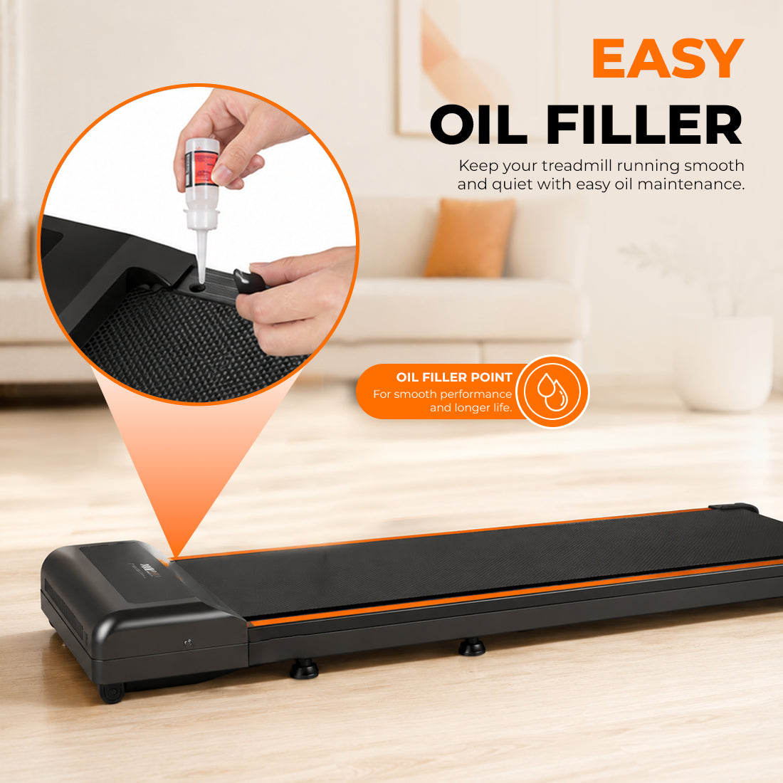 FK Sports Walking Pad Foldable Under-Desk Treadmill – Quiet 2.5HP Motor, Up to 6 km/h, Home & Office Use