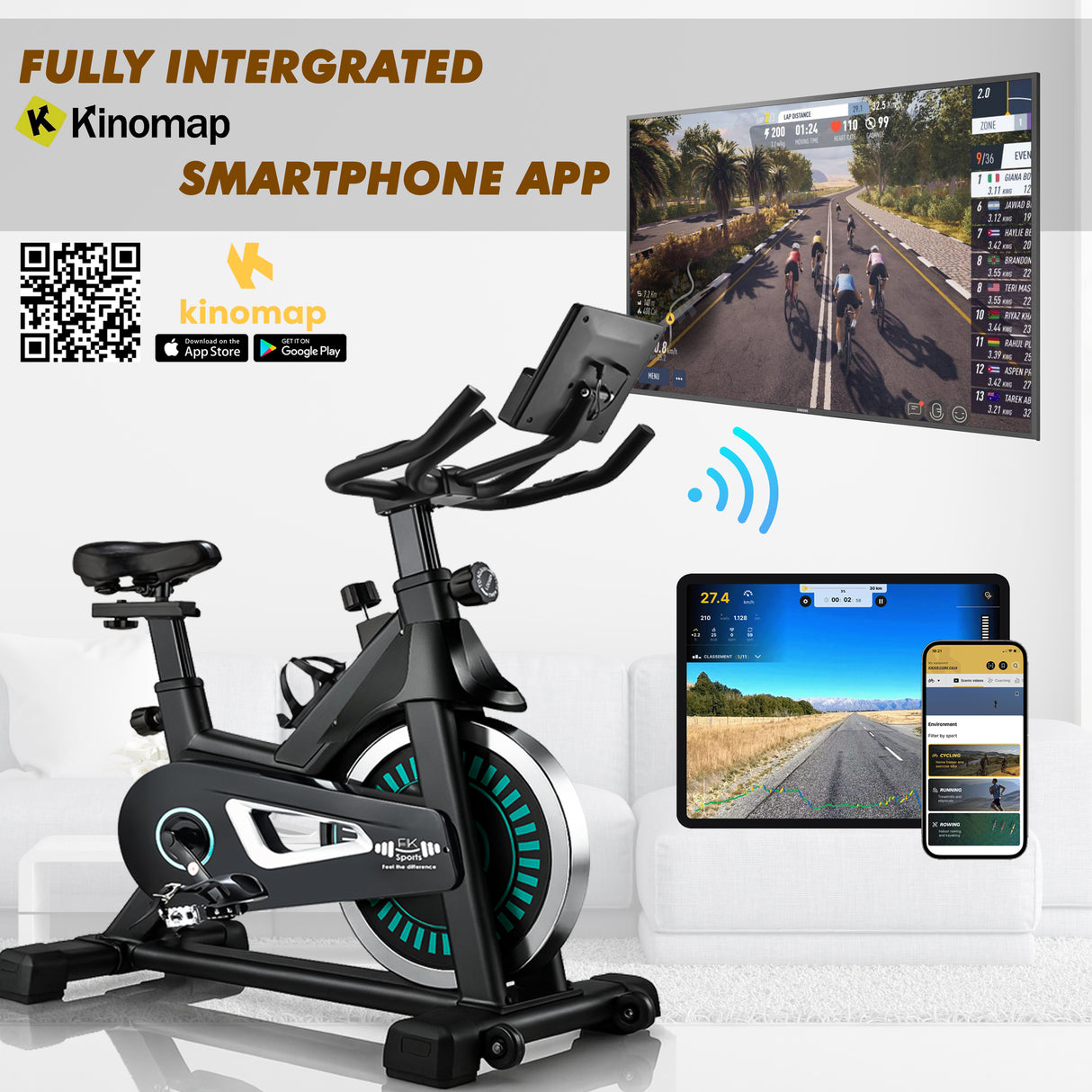 Exercise Bike Cardio Cycle Indoor Training LCD Screen 10KG Flywheel Fitness Gym