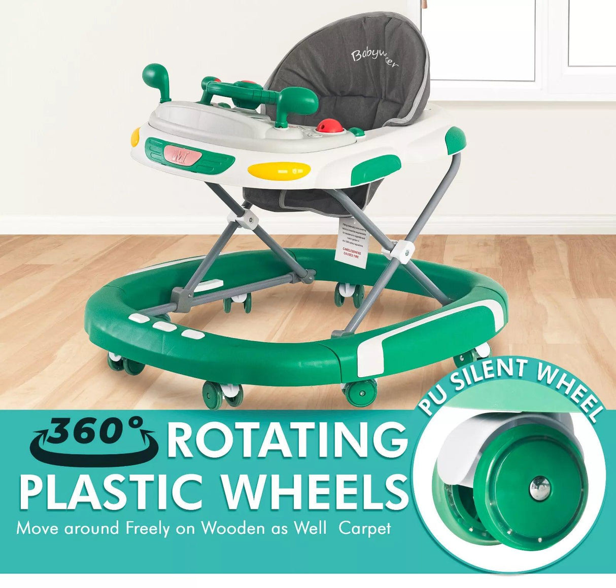 Baby Walker/Rocker Bouncer First Steps Push Along Activity Music Ride On Car UK