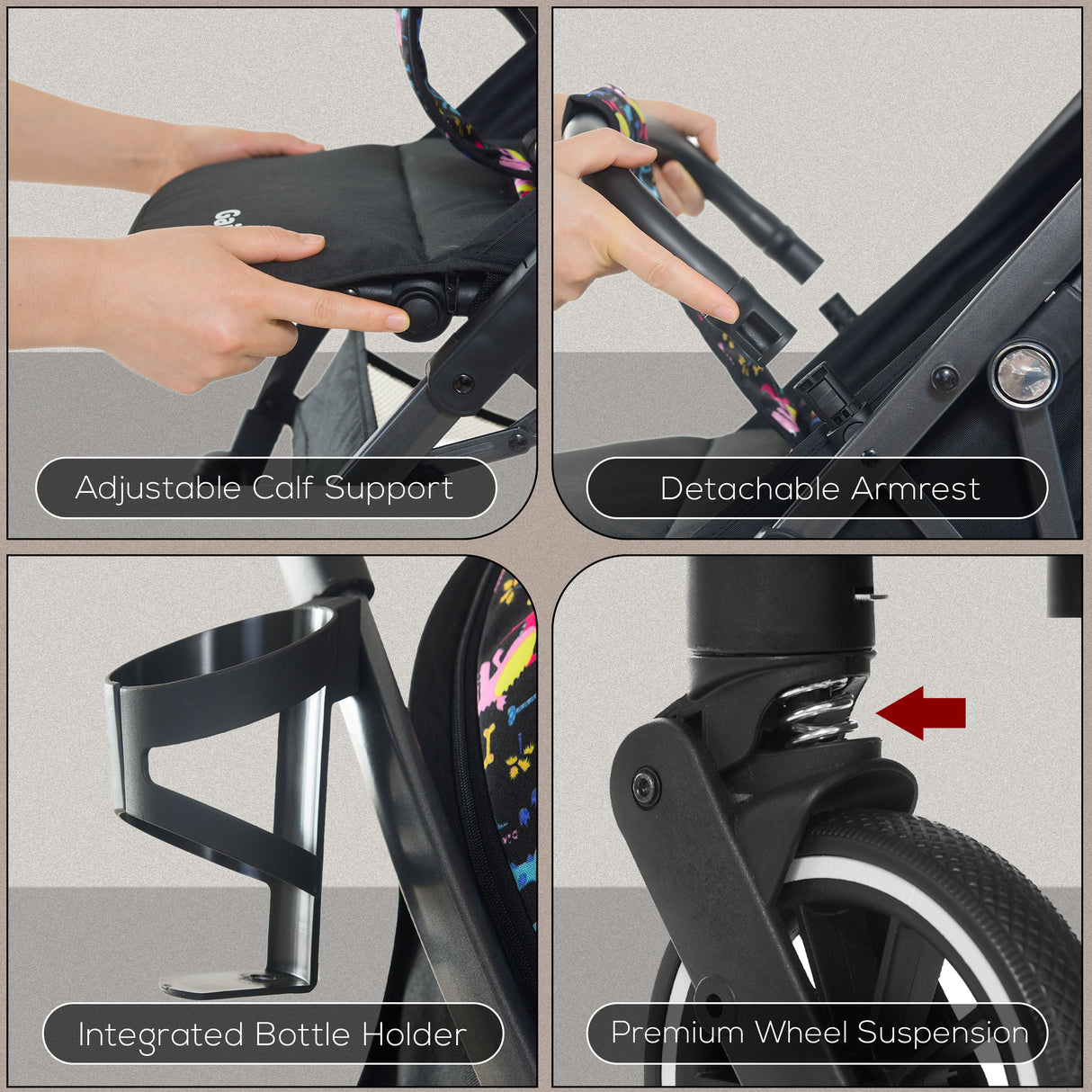 FK Sports Lightweight Foldable Baby Stroller – Compact Travel Pram with UV Canopy & Shock-Absorbing Wheels