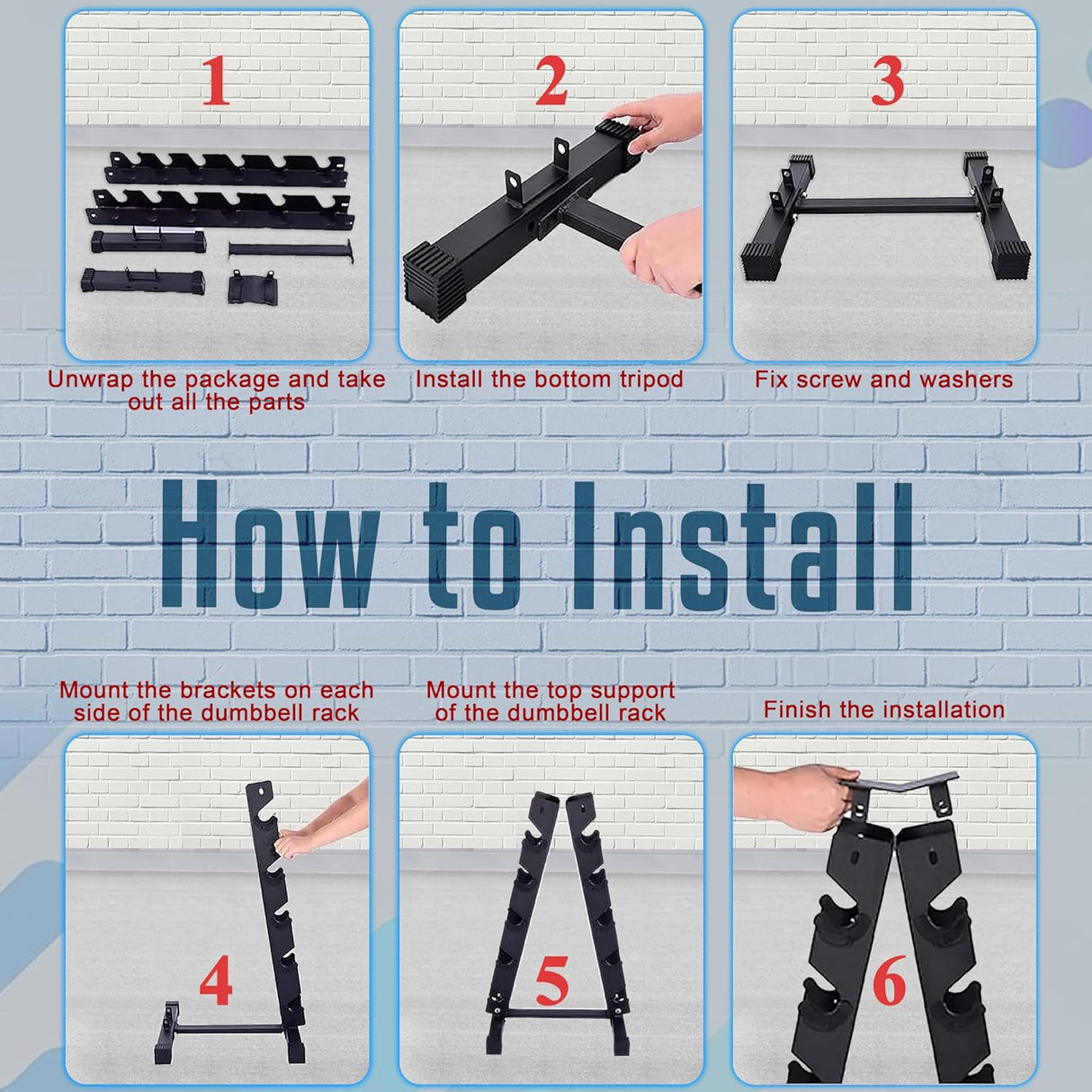 5-Tier Dumbbell Rack Stand – Heavy-Duty Steel Weight Storage for Home Gym