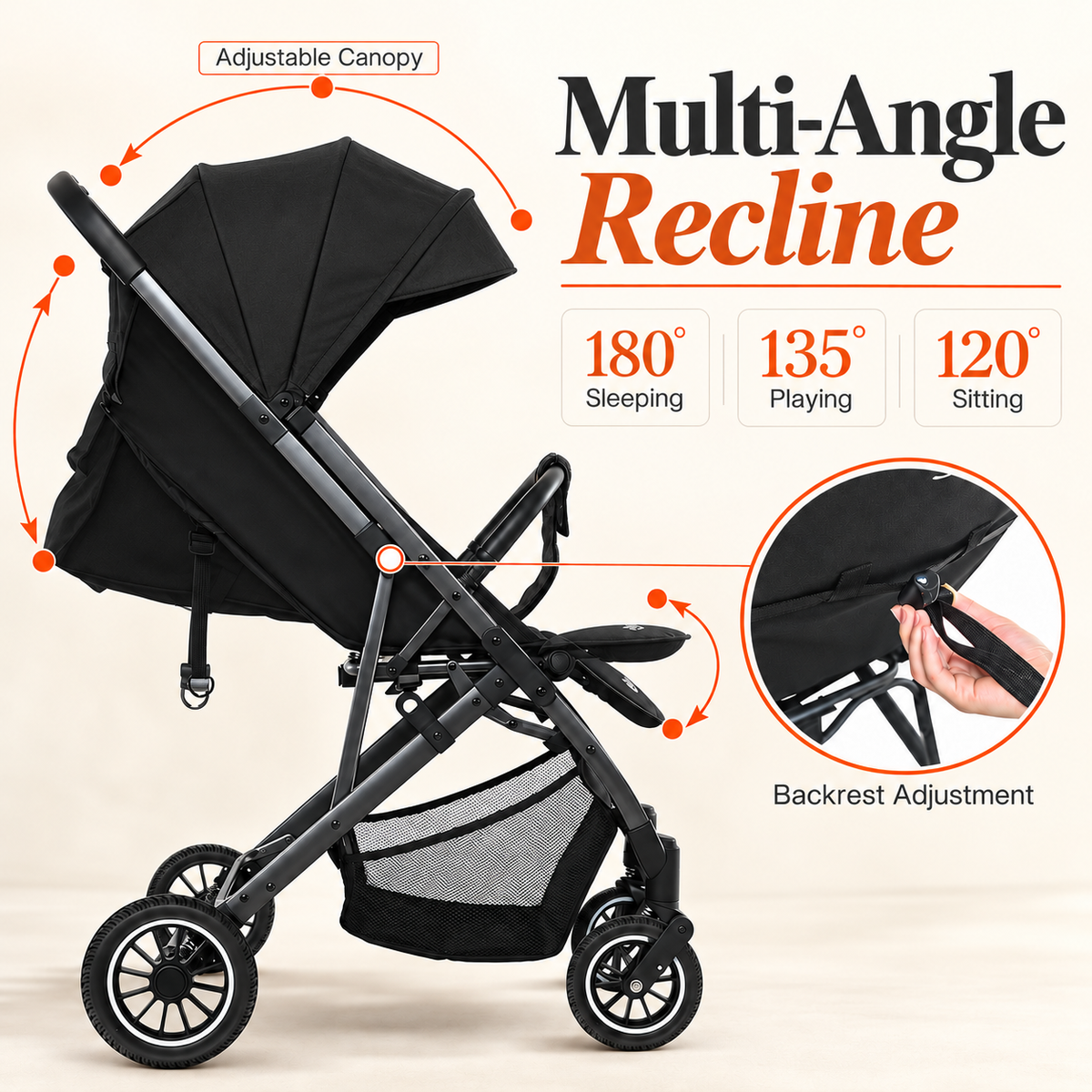 Foldable Baby Stroller – Lightweight Travel Pushchair
