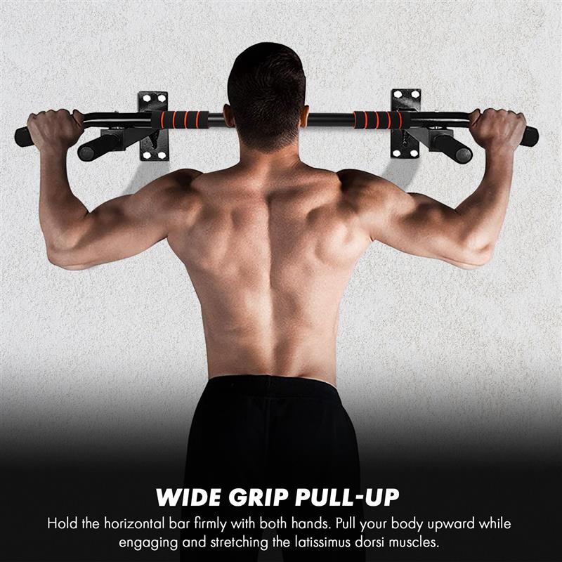 Wall Mounted Pull Chin Up Bar Heavy Duty Dip Station Gym Home Exercise Fitness