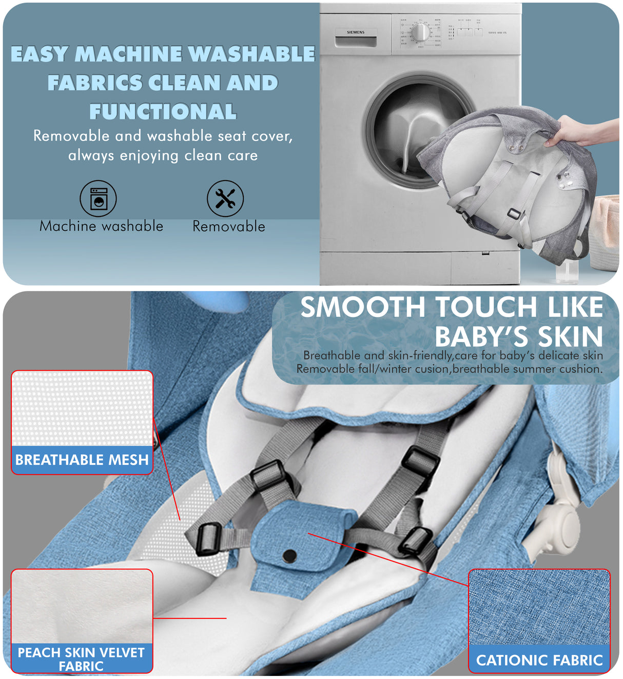 Electric Baby Swing with Bluetooth, Music, Remote – Infant Cradle & Bouncer Chair