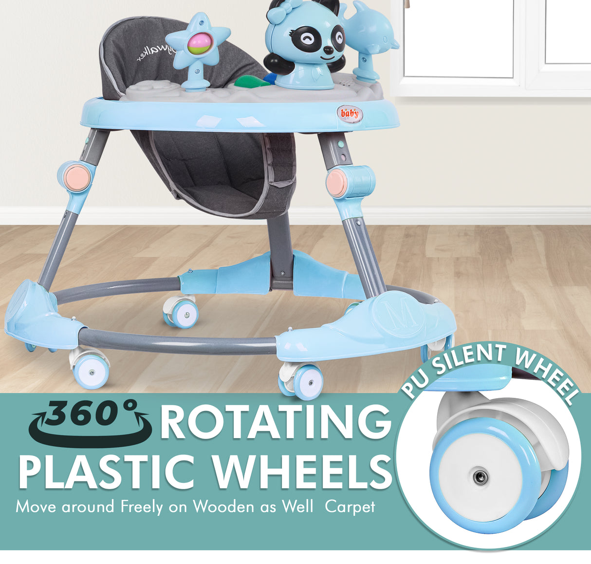 Baby Walker Bouncer First Steps Push Along Activity Music Ride On Car Melody UK