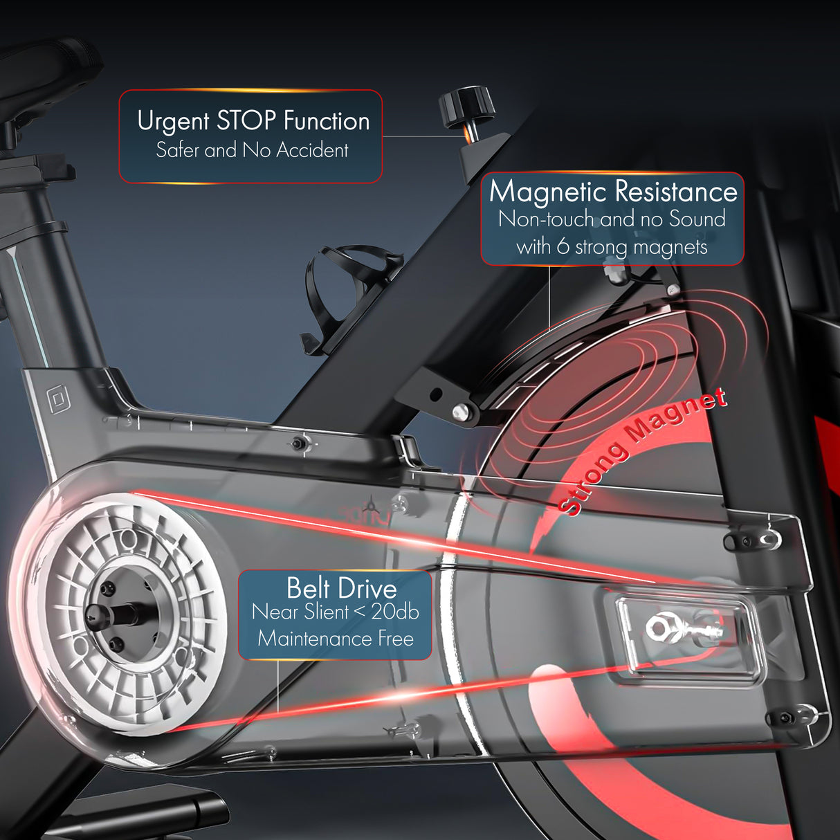 Exercise Bike Cardio Cycle Indoor Training LCD Screen 8KG Flywheel Fitness Gym