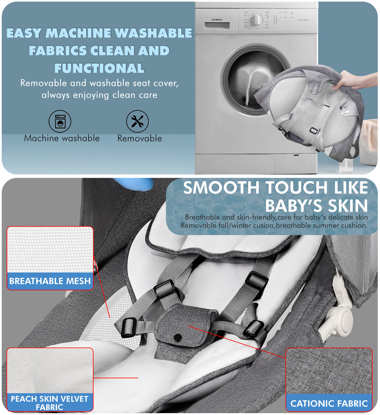 Electric Baby Swing with Bluetooth, Music, Remote – Infant Cradle & Bouncer Chair