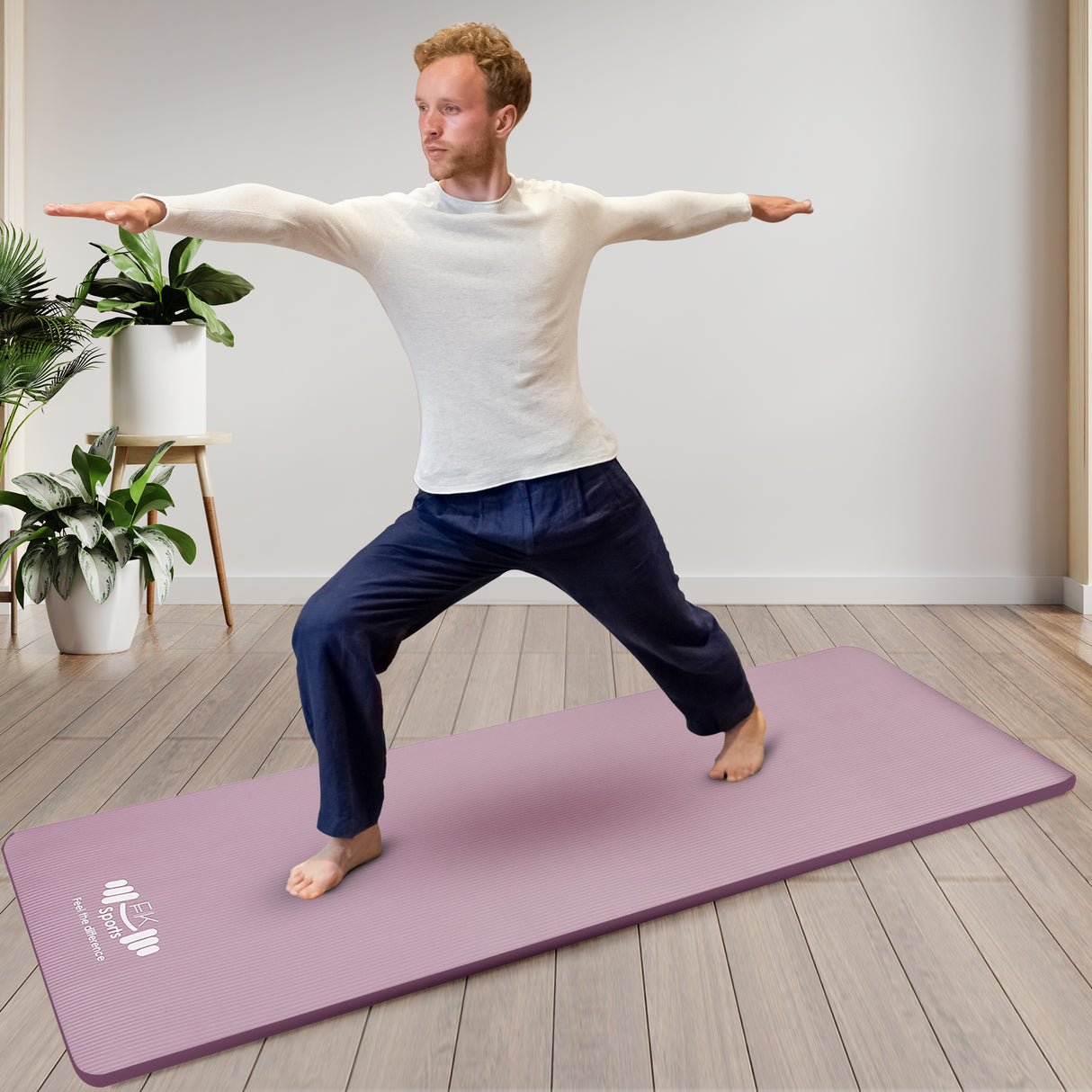 Yoga Mat 20mm Extra Thick NBR Foam, 183 x 61 cm, Non-Slip, With Carry Bag & Strap