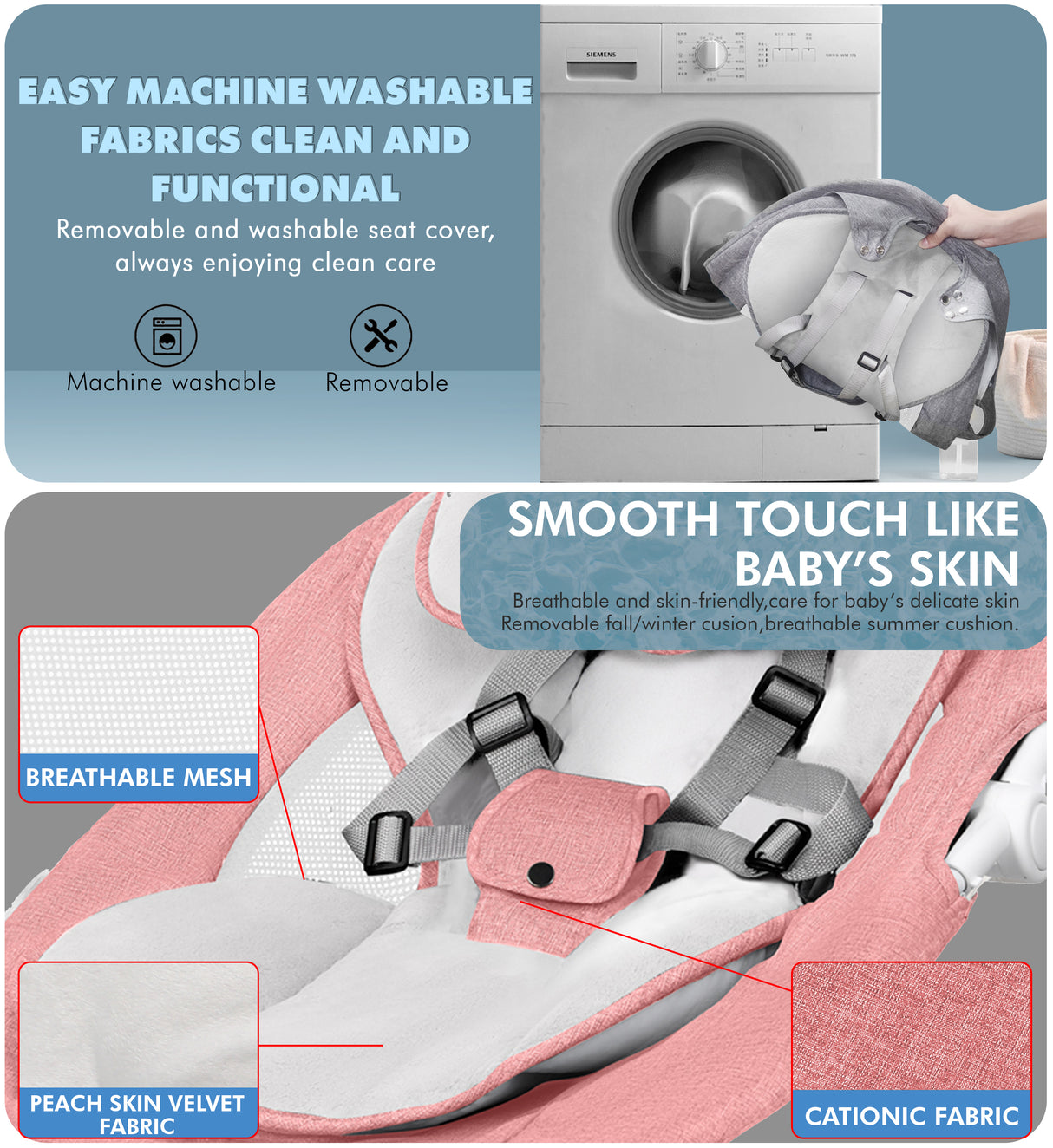 Electric Baby Swing with Bluetooth, Music, Remote – Infant Cradle & Bouncer Chair