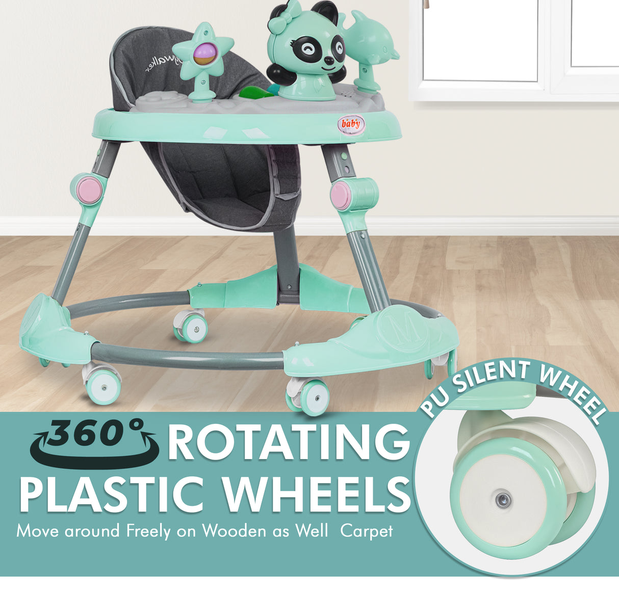 Baby Walker Bouncer First Steps Push Along Activity Music Ride On Car Melody UK