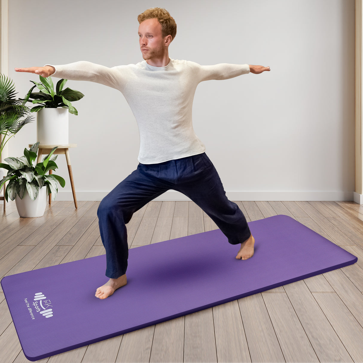 Yoga Mat 20mm Extra Thick NBR Foam, 183 x 61 cm, Non-Slip, With Carry Bag & Strap