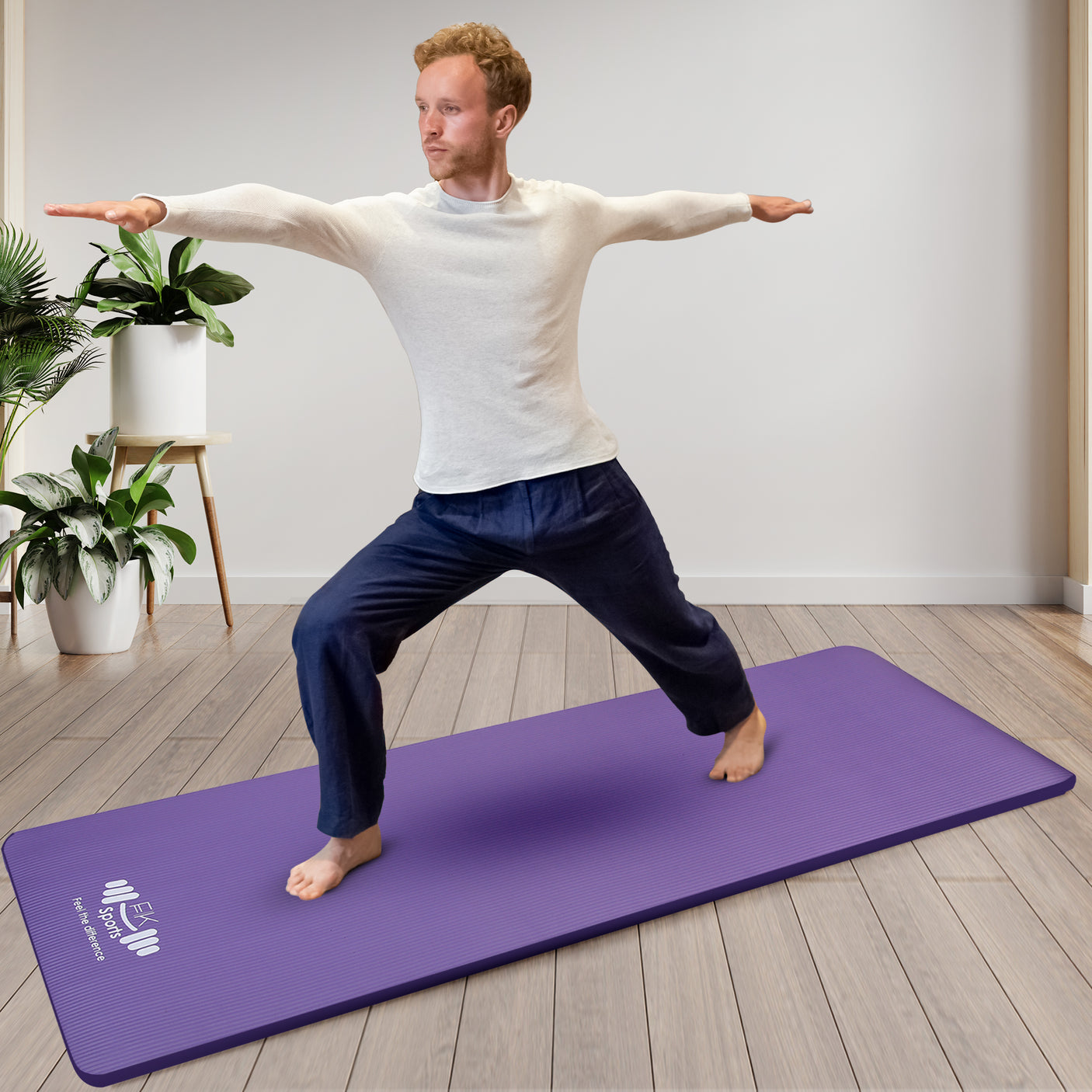 Yoga Mat 20mm Extra Thick NBR Foam, 183 x 61 cm, Non-Slip, With Carry Bag & Strap