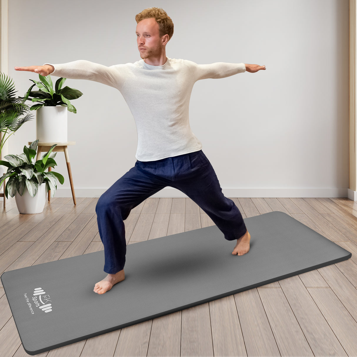 Yoga Mat 20mm Extra Thick NBR Foam, 183 x 61 cm, Non-Slip, With Carry Bag & Strap