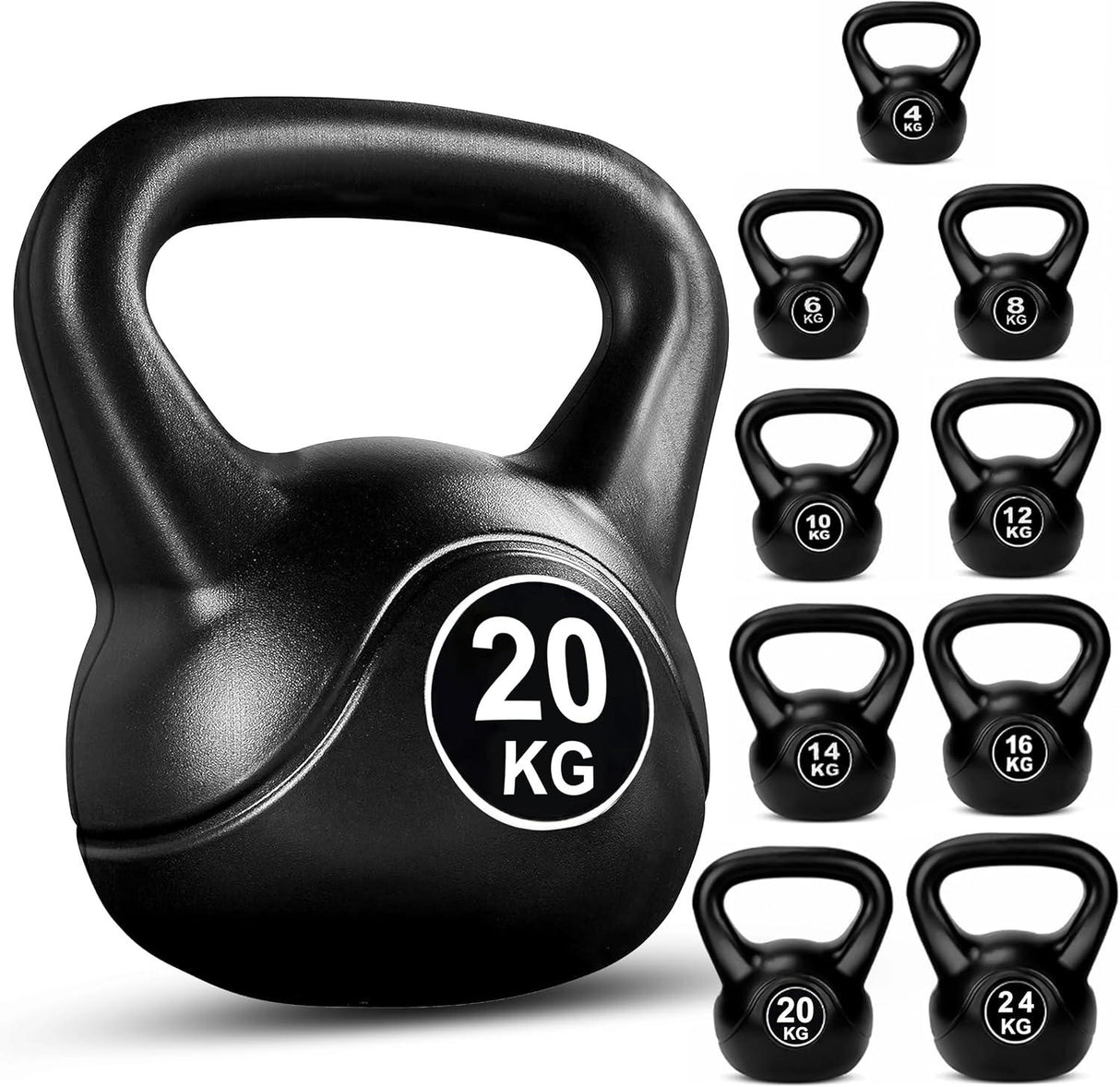 Vinyl Coated Kettlebells – Heavy Weight Kettlebell Set for Home Gym Workouts (2kg to 24kg) – Strength Training for Men & Women