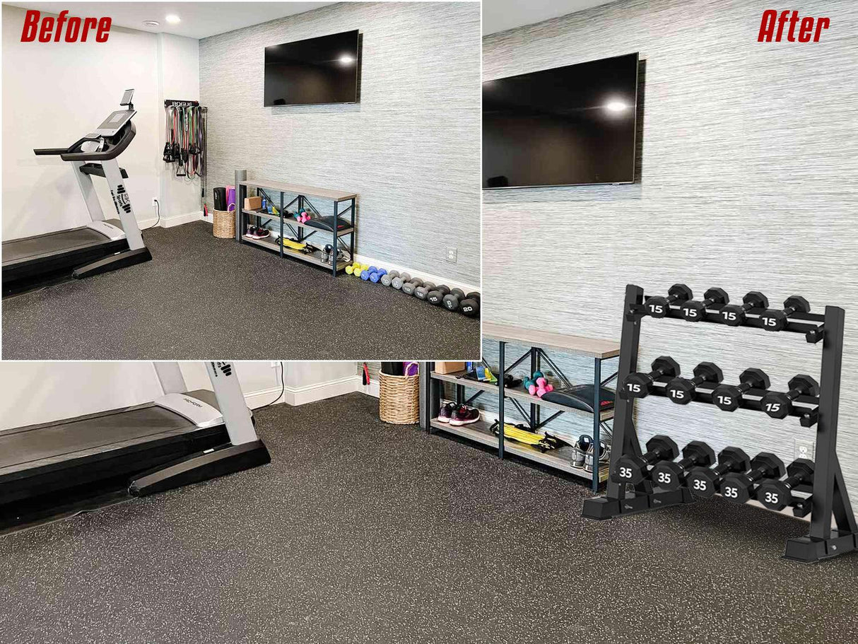 3-Tier Heavy-Duty Dumbbell Rack – Sturdy Weight Storage Stand for Home or Commercial Gym