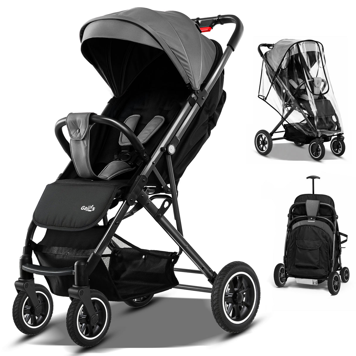 FK Sports Lightweight Foldable Baby Stroller – Compact Travel Pram with UV Canopy & Shock-Absorbing Wheels