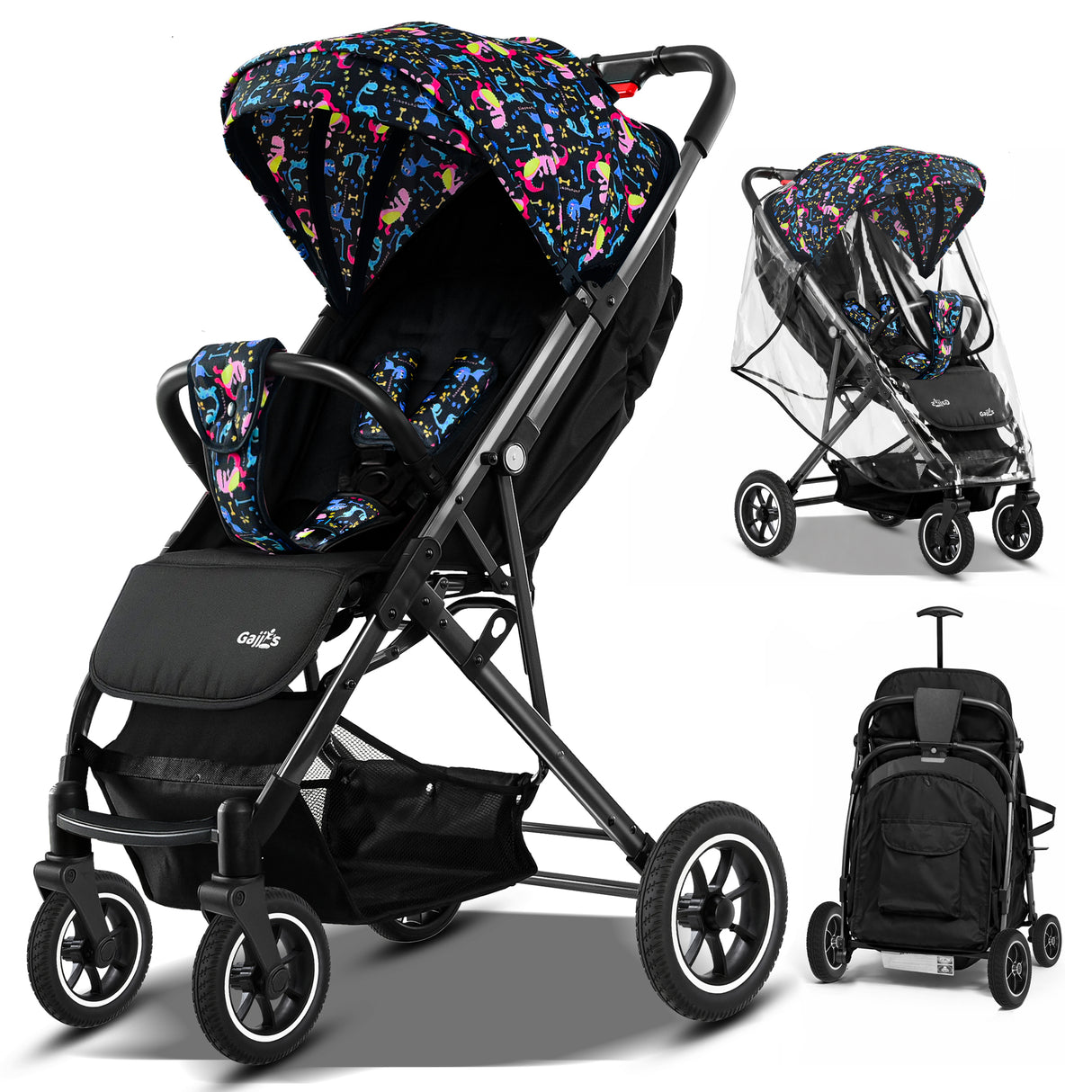 FK Sports Lightweight Foldable Baby Stroller – Compact Travel Pram with UV Canopy & Shock-Absorbing Wheels