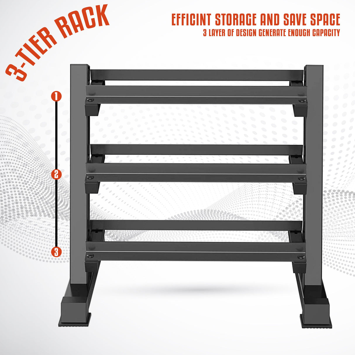3-Tier Heavy-Duty Dumbbell Rack – Sturdy Weight Storage Stand for Home or Commercial Gym