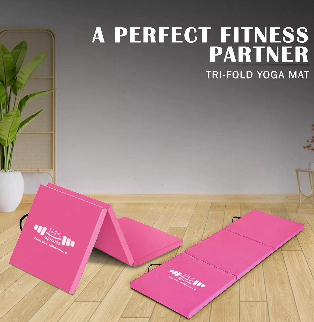 Tri Folding Mat Exercise Gym Gymnastic Fitness Workout Mat with Handles 3 Panels