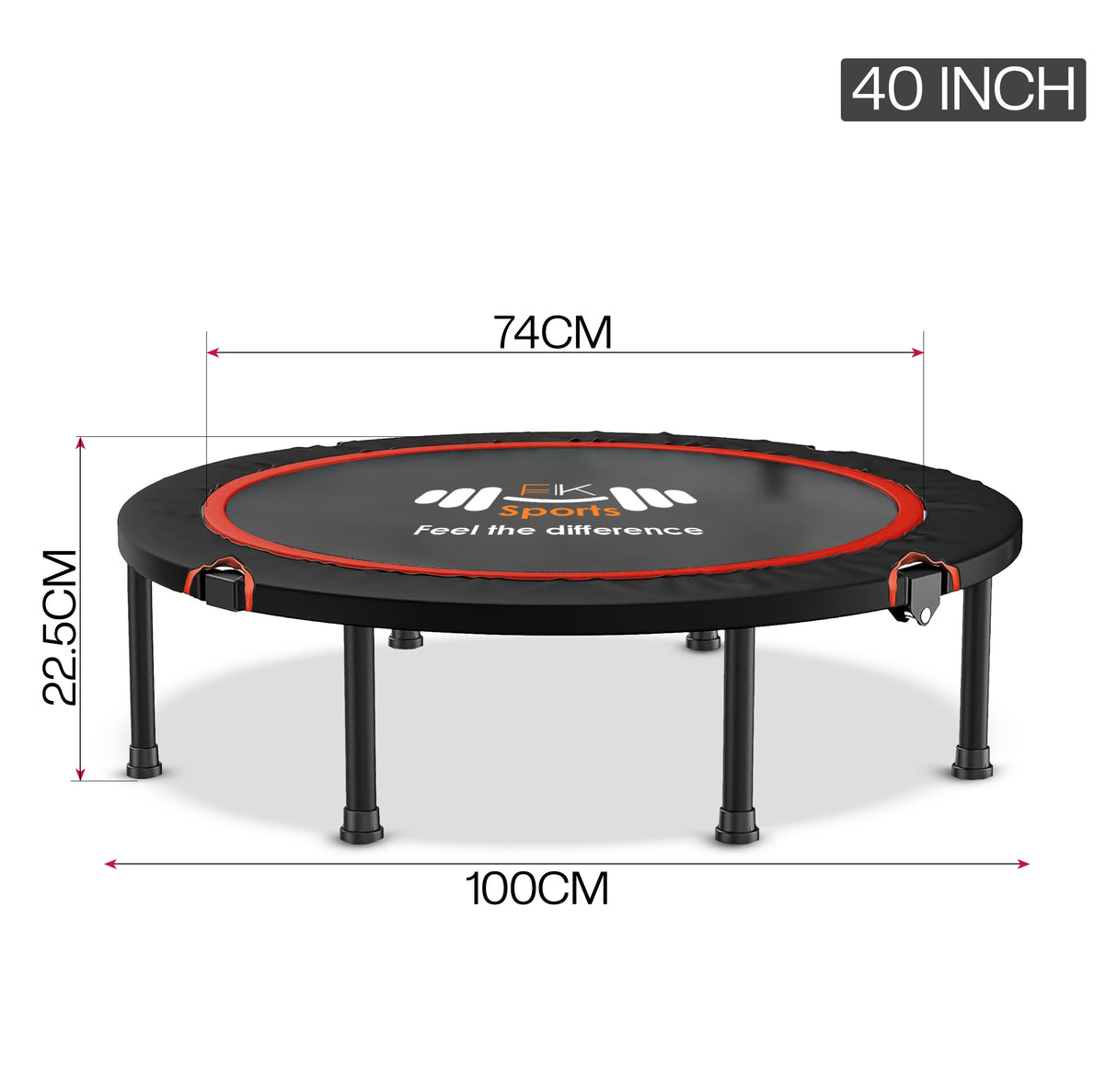 40''/48'' Foldable Fitness Trampoline for Adults – Compact Rebounder for Home Gym Workouts, Supports Up to 100KG