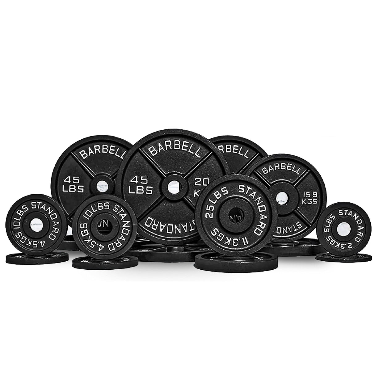 Olympic Cast Iron Weight Plates – 2-Inch Barbell Weights (2.5kg to 25kg) – Heavy-Duty Plates for Home Gym & Fitness – Sold in Pairs