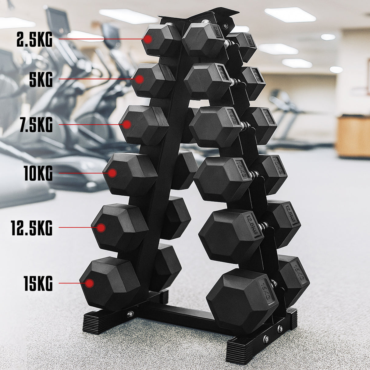 6 Tier Hex Dumbbell Tree Rack