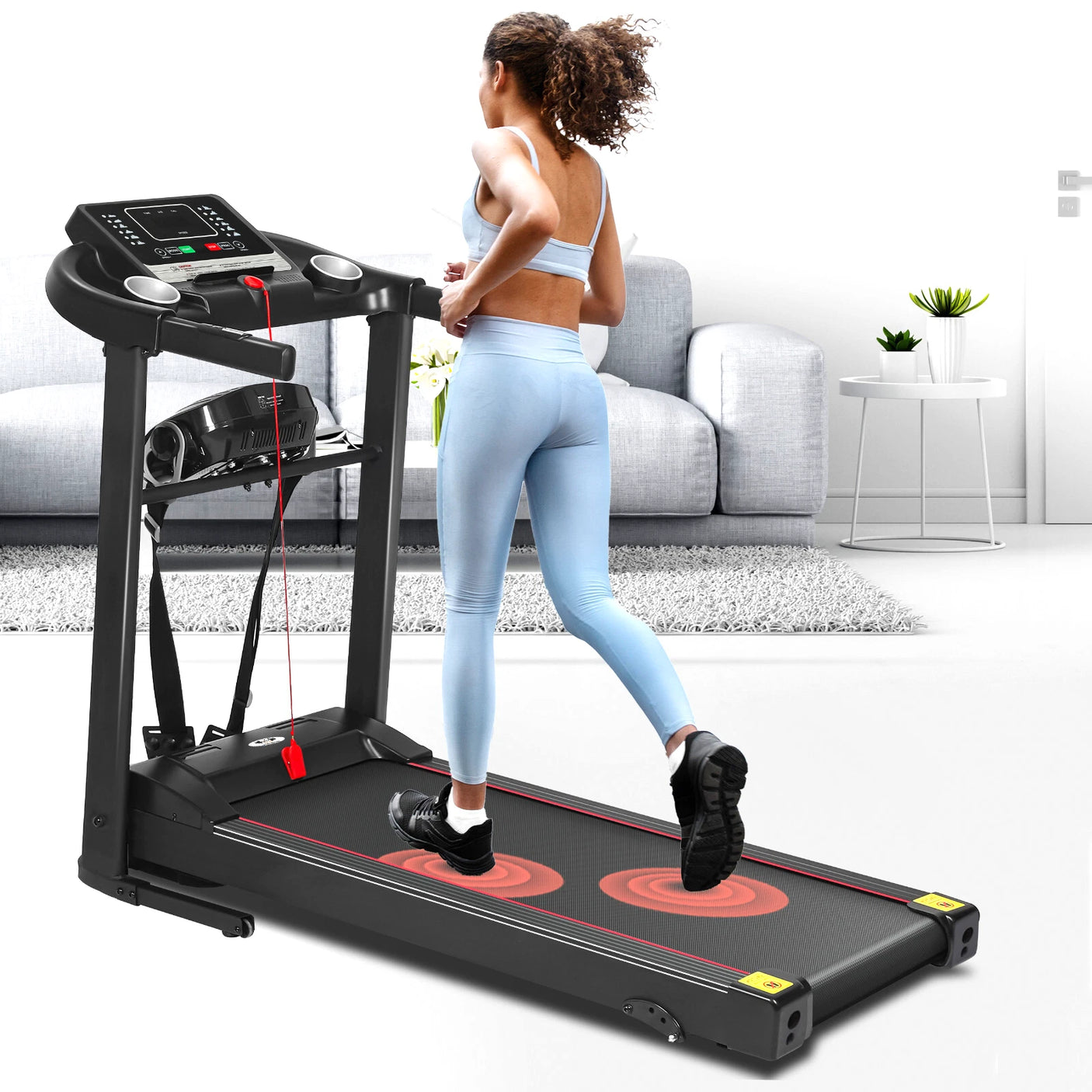 Foldable Electric Treadmill 1–12 km/h with Incline & Massager – Compact Home Gym Running Machine