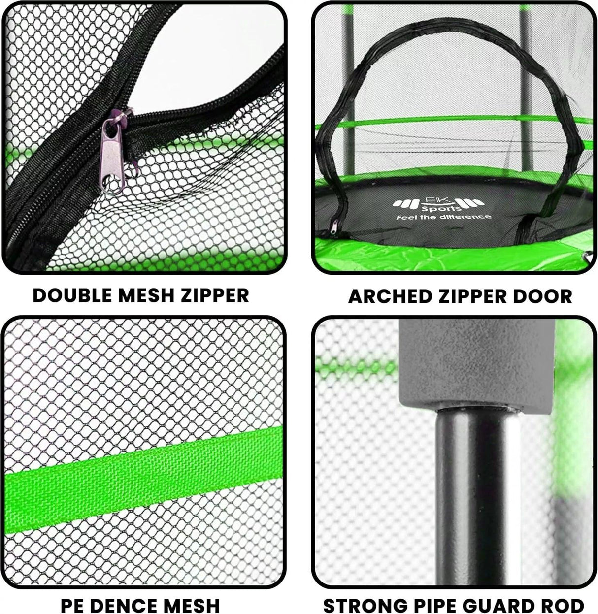 55" Kids Trampoline with Safety Enclosure Net – Indoor & Outdoor Mini Rebounder for Toddlers, Ages 1–11, with Bungee System, Anti-Skid Pad & Steel Frame