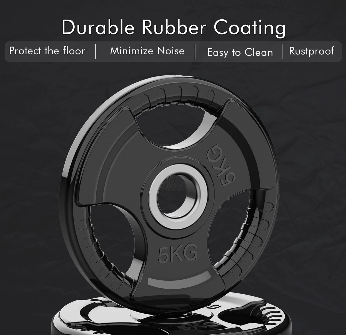 150KG Olympic Weight Plates + 7FT Olympic Barbell Set