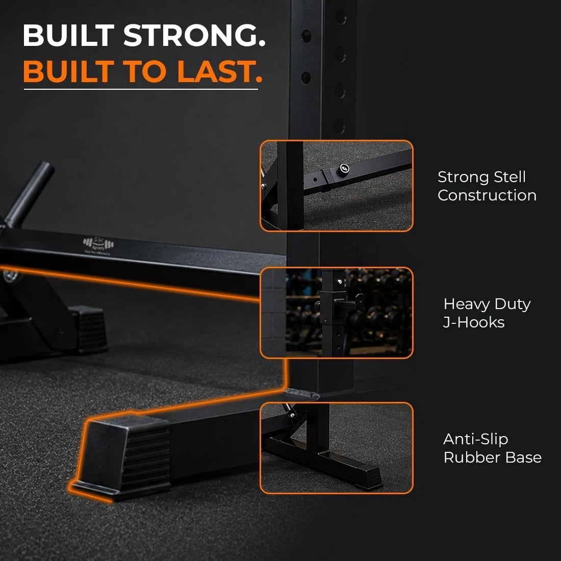 Heavy-Duty Adjustable Squat Rack – Barbell Stand for Home Gym Bench Press & Lifting
