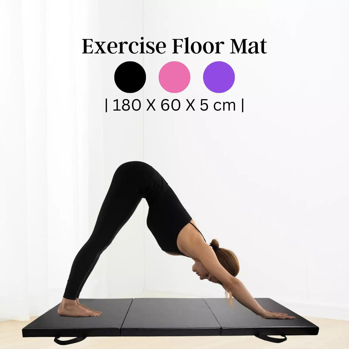 Tri Folding Mat Exercise Gym Gymnastic Fitness Workout Mat with Handles 3 Panels