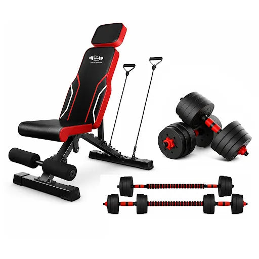 Adjustable Foldable Workout Bench for Home Gym With adjustable dumbbell | FK Sports