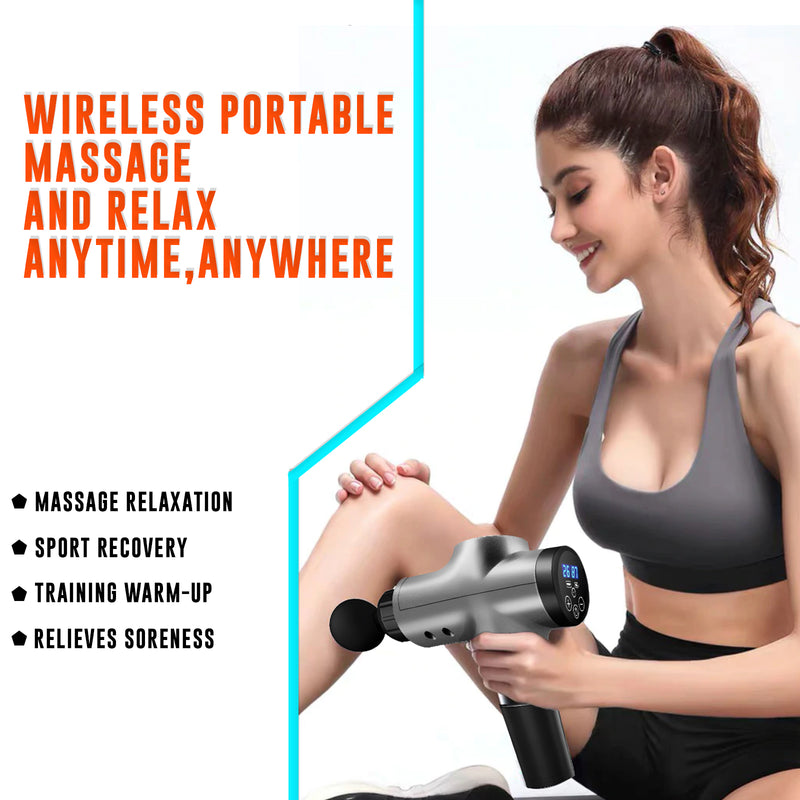 Massage Gun LCD Deep Tissue Percussion Massager Portable - FK Sports
