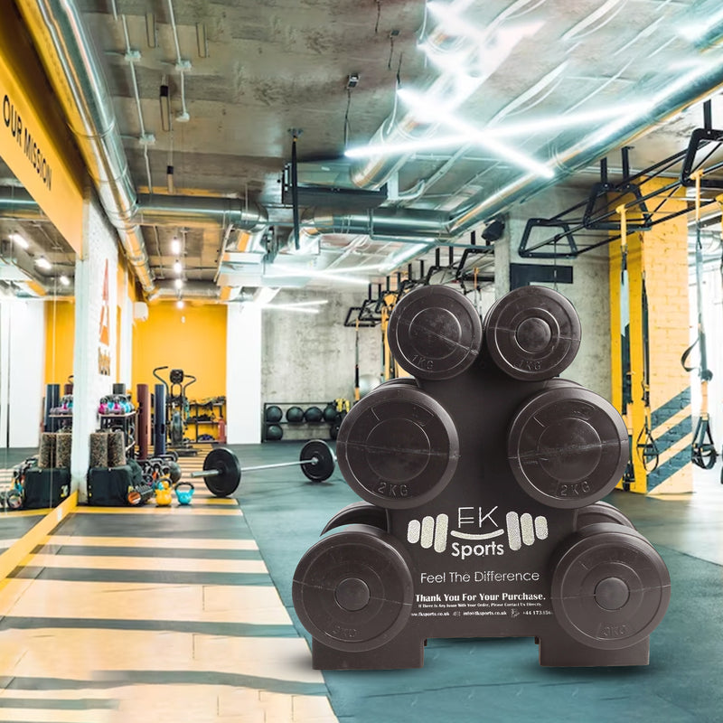 12kg Dumbbell Weights Set with Stand