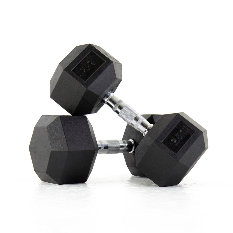 rubber covered Hex Dumbbells Cast Iron - FK Sports