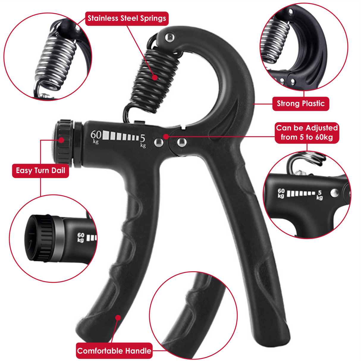 Hand Grip Strengthener set of 6Pcs - FK Sports