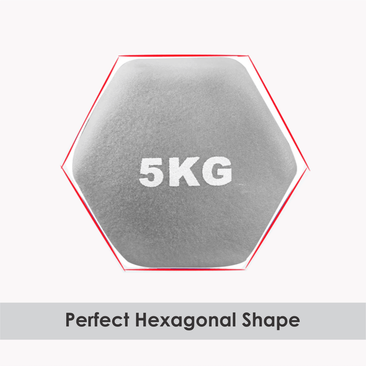 hexa shape Neoprene Plastic Dip Dumbbells Set - FK Sports