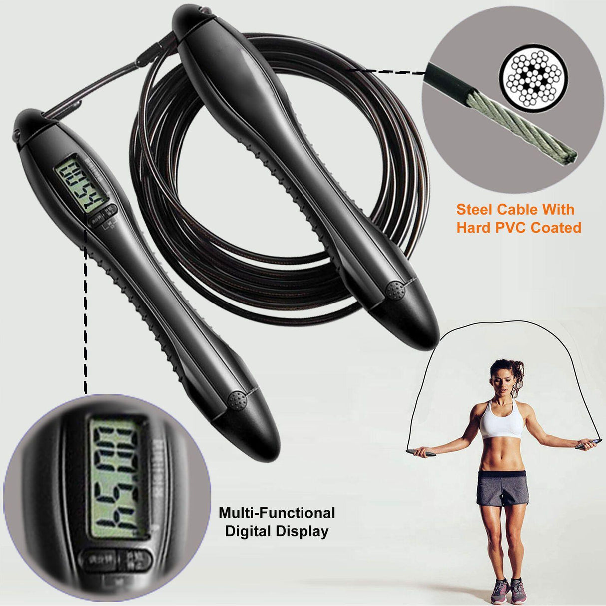 Digital LCD Jumping Skipping Rope - FK Sports