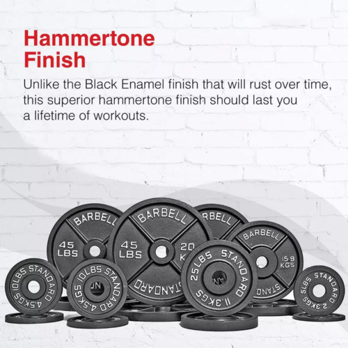 Cast iron weight plates set hammertone finish