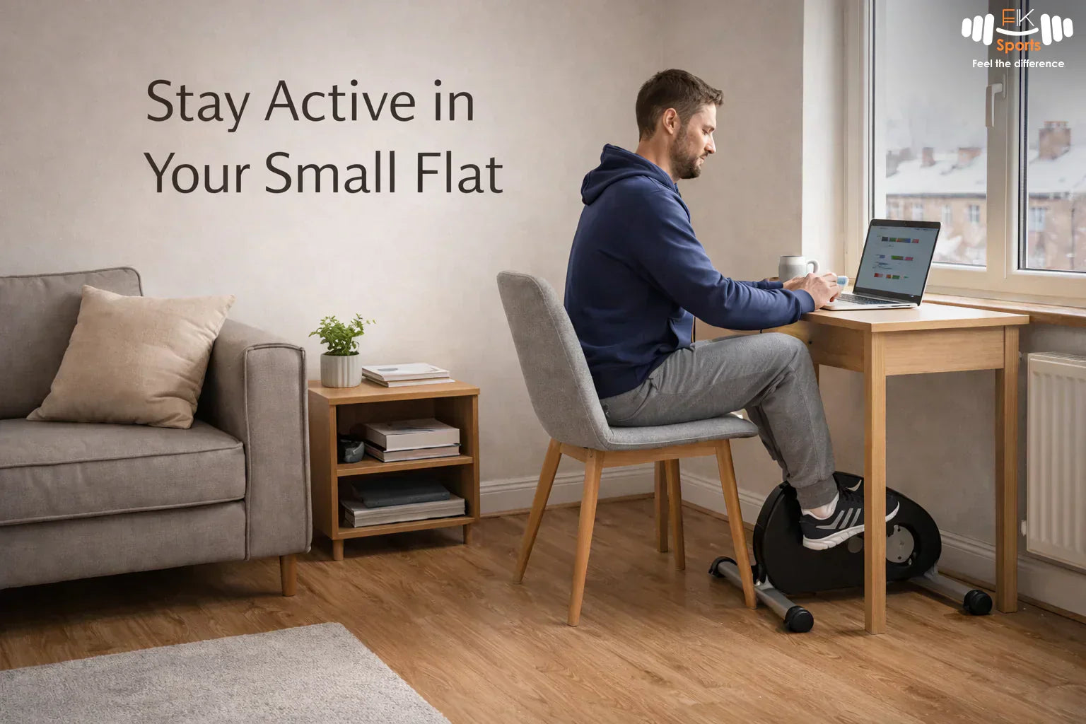 Portable Mini Exercise Bike in Small UK Flat for Home Fitness