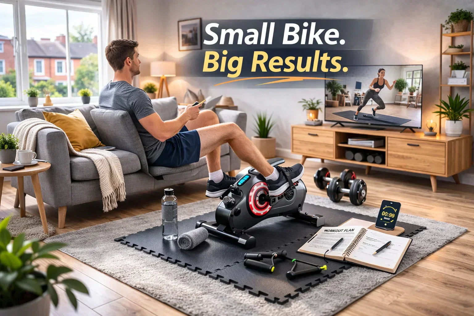 Mini exercise bike for weight loss in small UK home