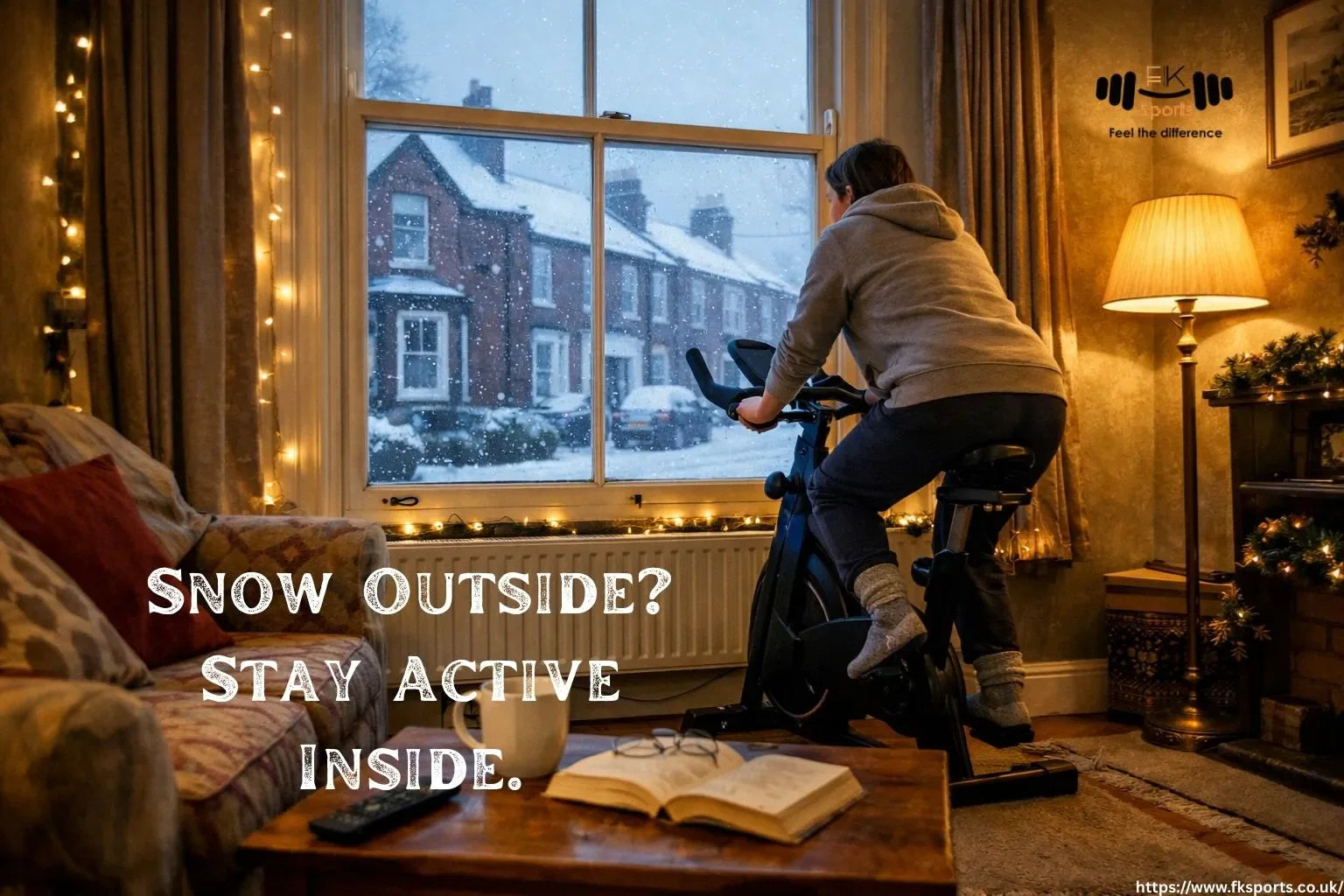 Indoor exercise during moderate snow and ice warning in the UK